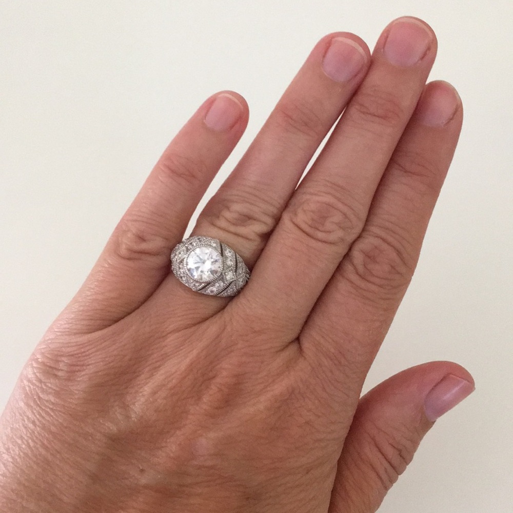 *~SOLD~*Antique Style White Topaz ring